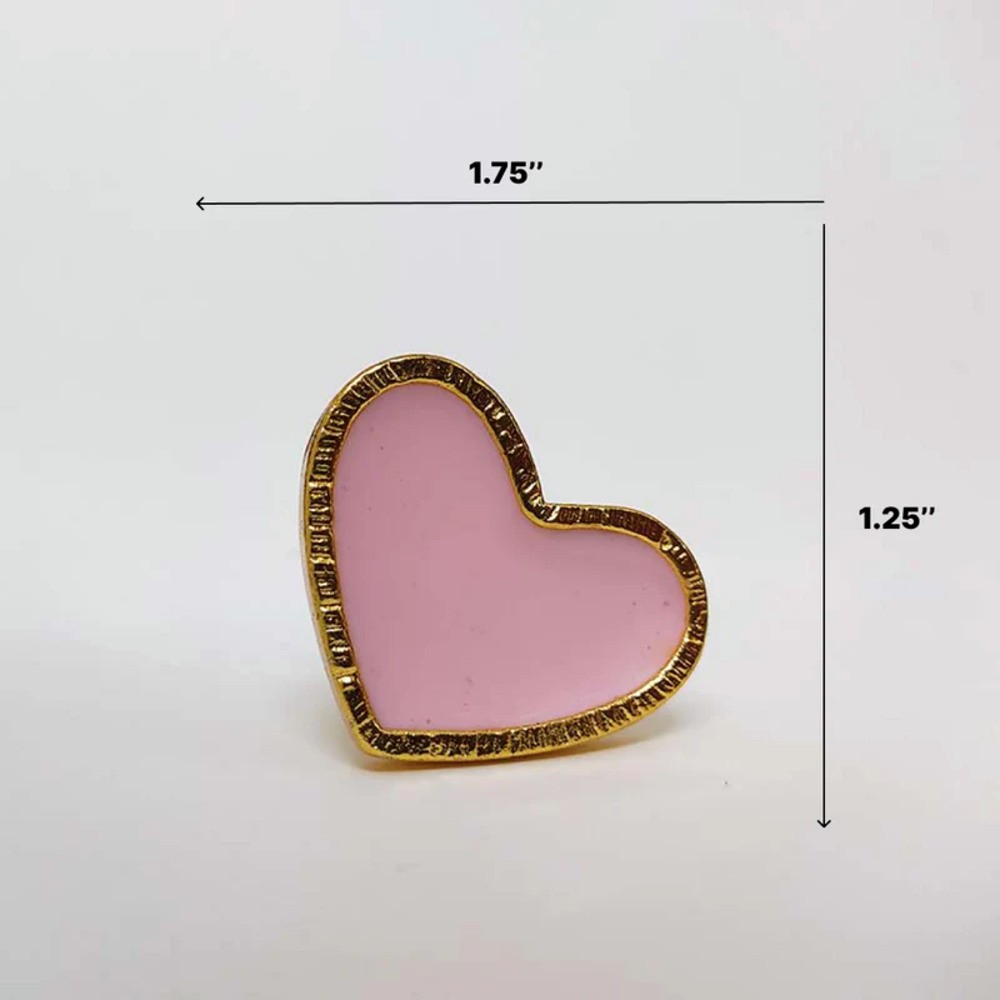 Pink Handmade Brass Heart Knob